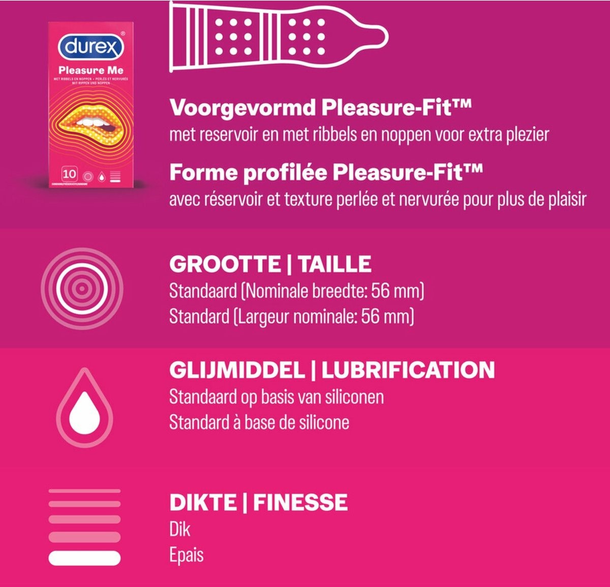 Durex - 30 stuks Condooms - Pleasure Me 1x10 stuks - Orgasm Intense 1x10 stuks - Performa 1x10 stuks - Voordeelverpakking