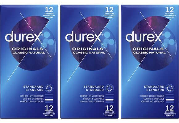Durex Condooms Classic Natural 12st x3