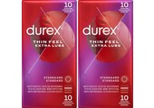Durex Condooms Thin Feel Extra Lube 10st x2
