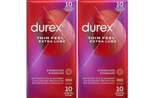 Durex Condooms Thin Feel Extra Lube 10st x2