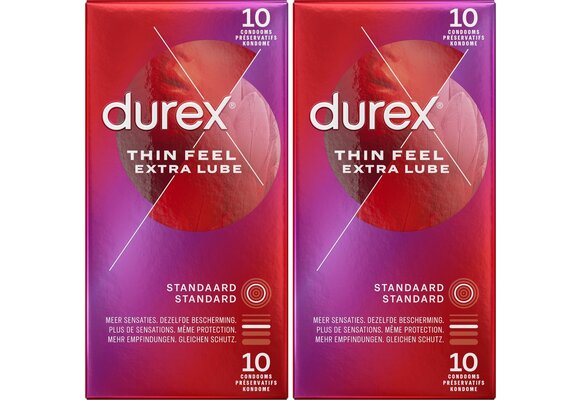 Durex Condooms Thin Feel Extra Lube 10st x2