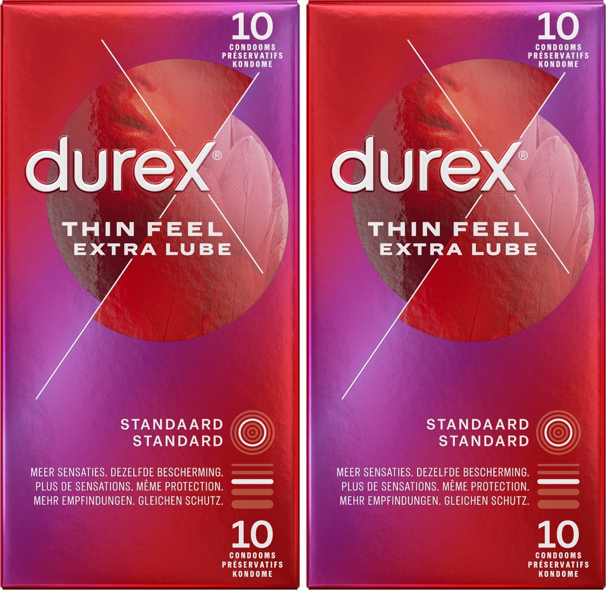 Durex Condooms Thin Feel Extra Lube 10st x2