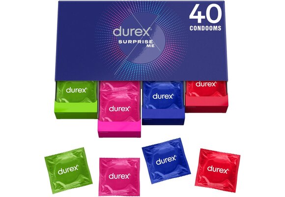 Durex Surprise Me - 40 condooms - Stimulerende Voordeelverpakking Voor Meer Plezier