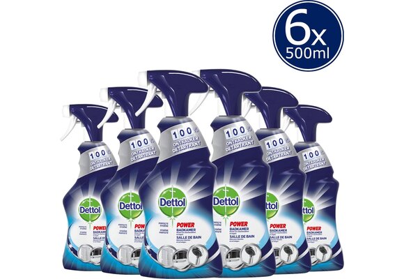 Dettol Allesreiniger Spray Power & Fresh - Badkamer - 500ml x6