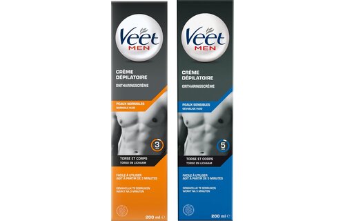 Veet Men - 400ml Ontharingscreme - Normaal 200ml - Gevoelig 200ml - Voordeelverpakking