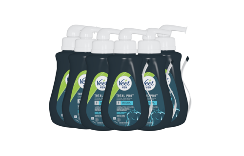 Veet Men - Total Pro - Ontharingscreme - Gevoelige Huid - Torso en Lichaam - 400ml x 6