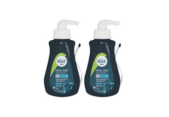 Veet Men - Total Pro - Ontharingscreme - Gevoelige Huid - Torso en Lichaam - 400ml x 2