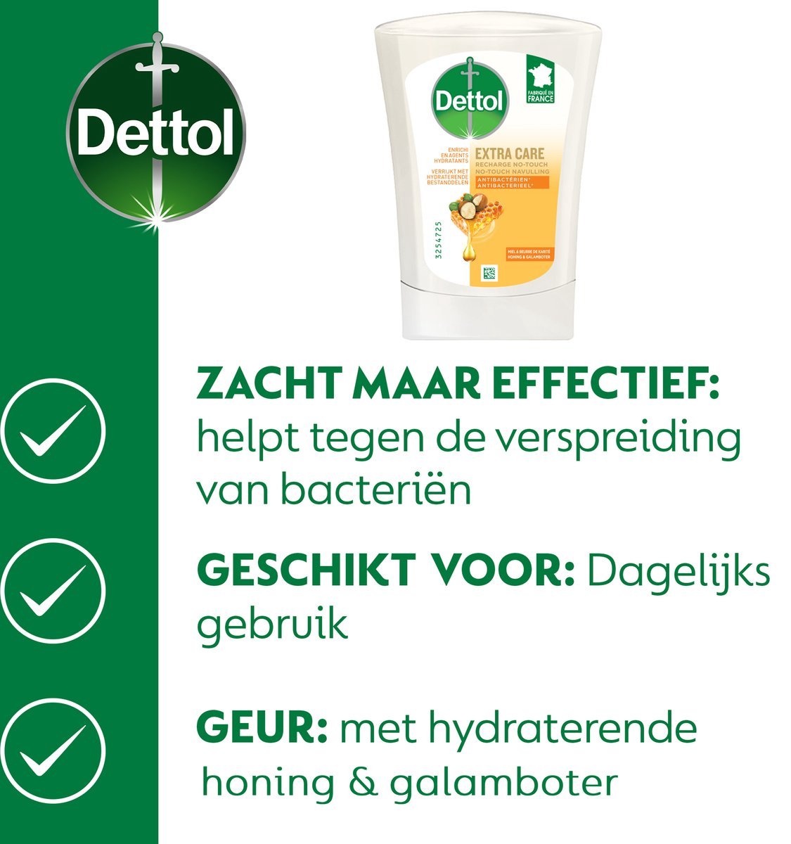 Dettol - Automatische Zeepdispenser No Touch & 3x250ml Handzeep No Touch Navulling - Aloe Vera, Sheabutter en Blue Lotus