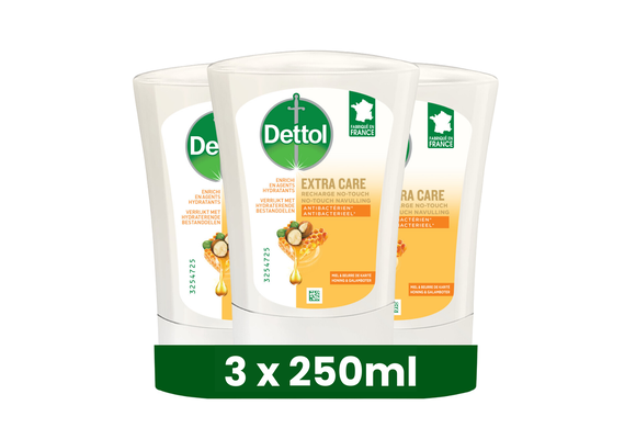Dettol No-Touch Refill Extra Care Honey &amp; Sheabutter 250ML x 3