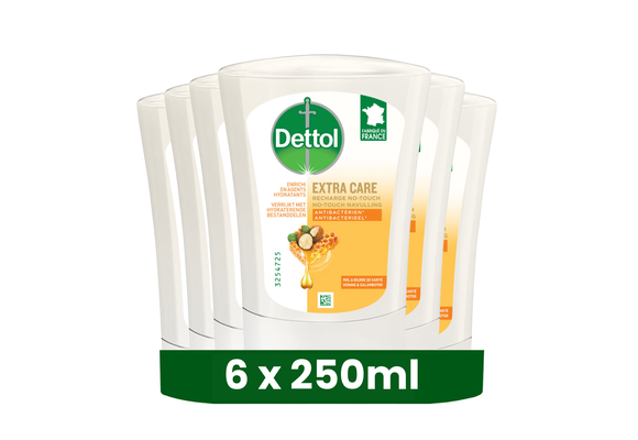 Dettol No-Touch Refill Extra Care Honey & Sheabutter 250ML x 6