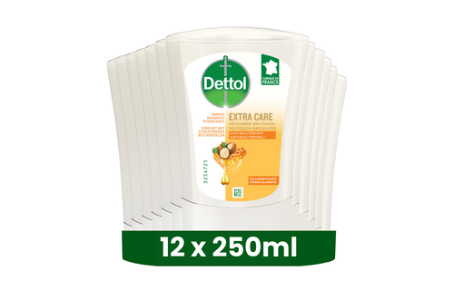 Dettol No-Touch Refill Extra Care Honey & Sheabutter 250ML - 12 Stuks - Voordeelverpakking