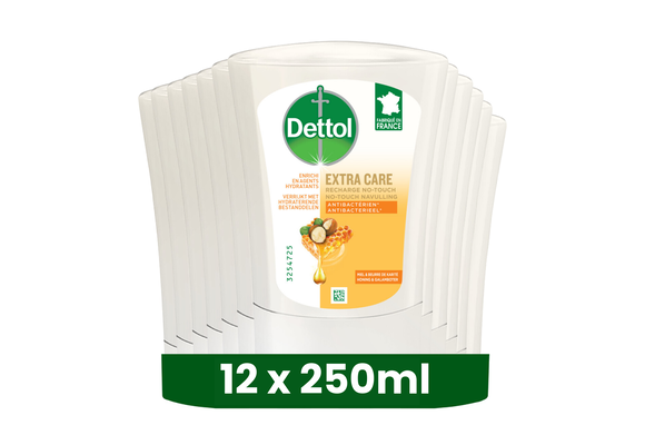 Dettol No-Touch Refill Extra Care Honey Sheabutter 250ML - 12 Stuks - Voordeelverpakking
