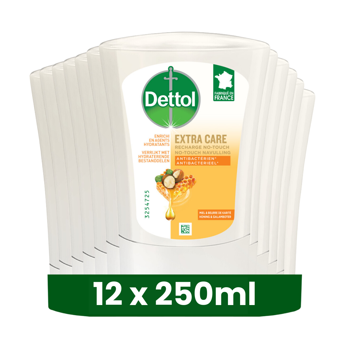 Dettol No-Touch Refill Extra Care Honey & Sheabutter 250ML - 12 Stuks - Voordeelverpakking