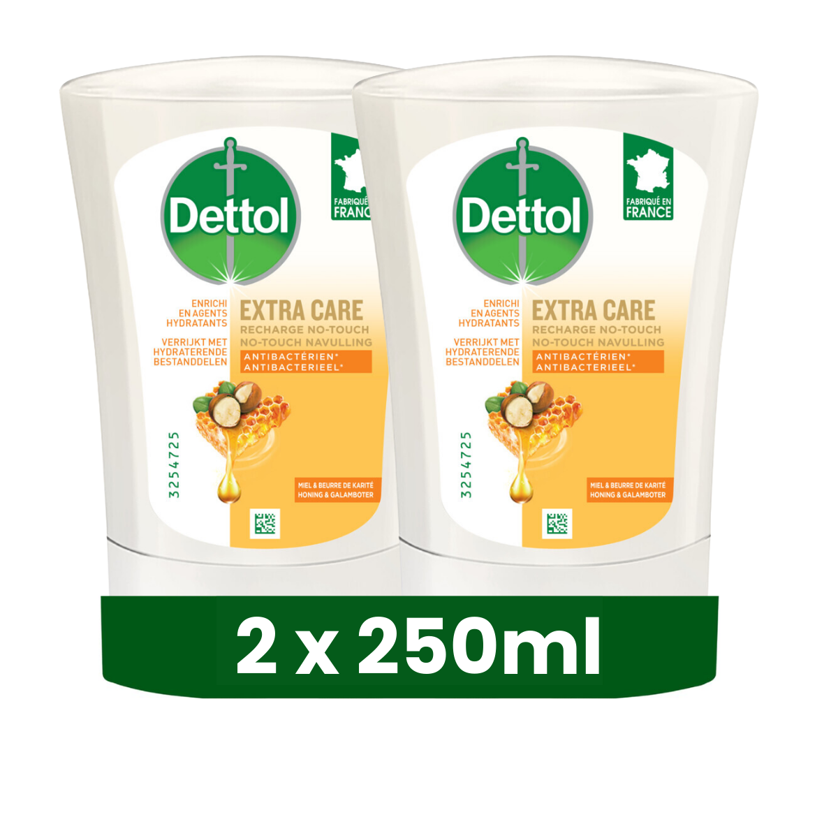 Dettol No-Touch Refill Extra Care Honey & Sheabutter 250ML x 2