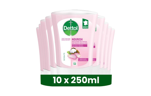 Dettol No Touch Handzeep Navulling Rozenwater & Sheabutter - 250 ml x 10