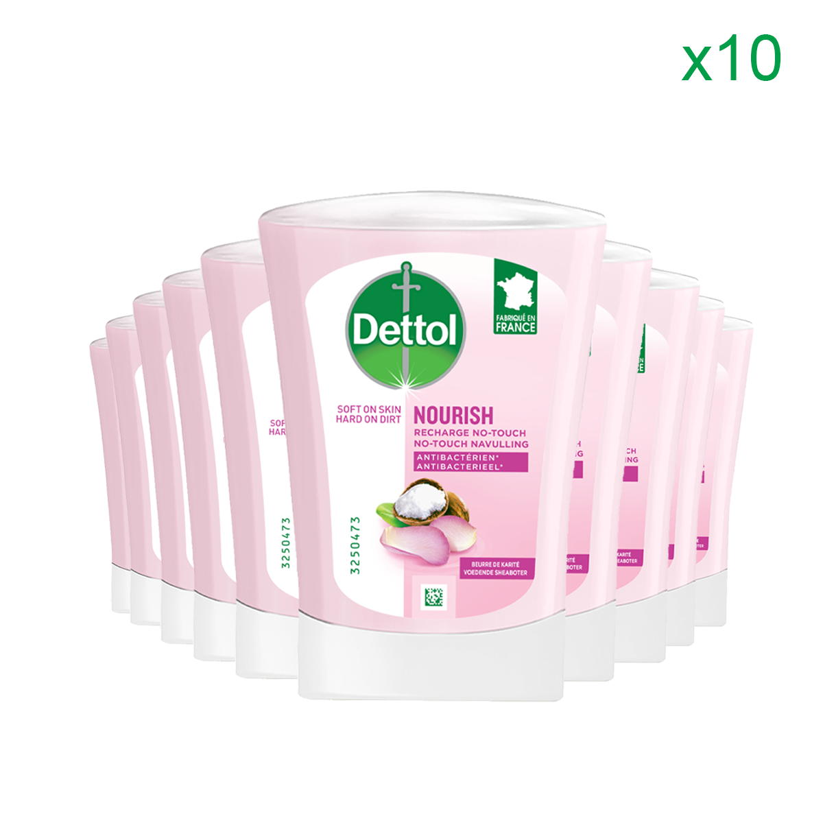 Dettol No Touch Handzeep Navulling Rozenwater & Sheabutter - 250 ml x 10