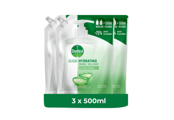 Dettol Refill Hydrating Aloe Vera 500ML x 3