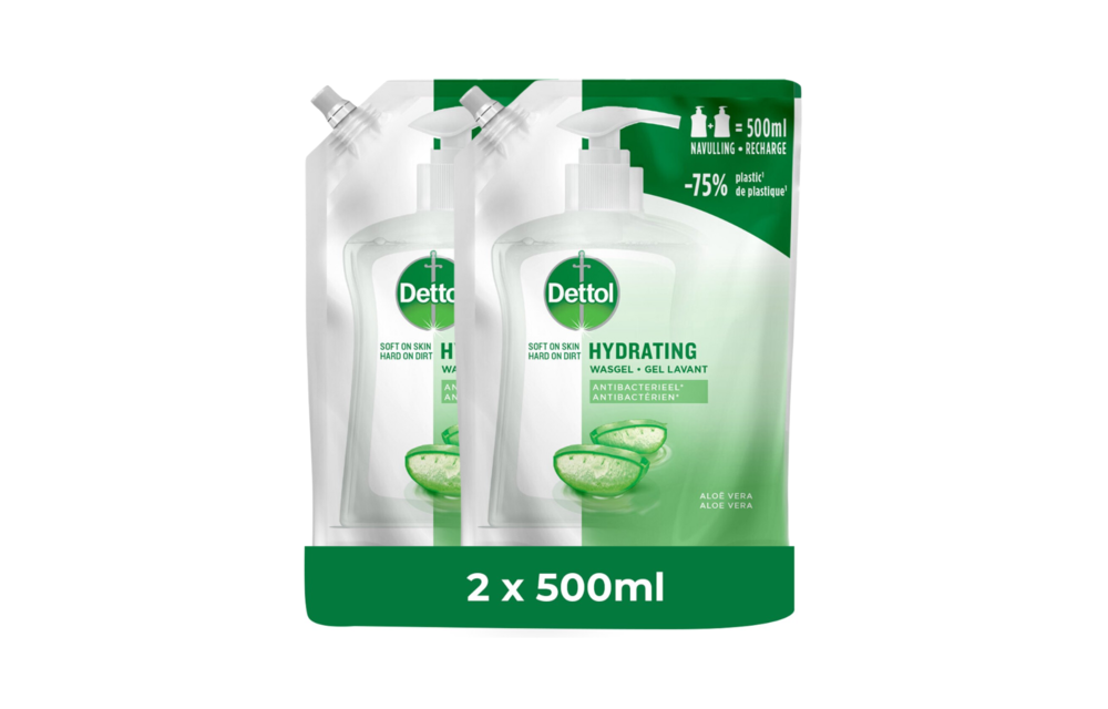 Dettol Refill Hydrating Aloe Vera 500ML x 2
