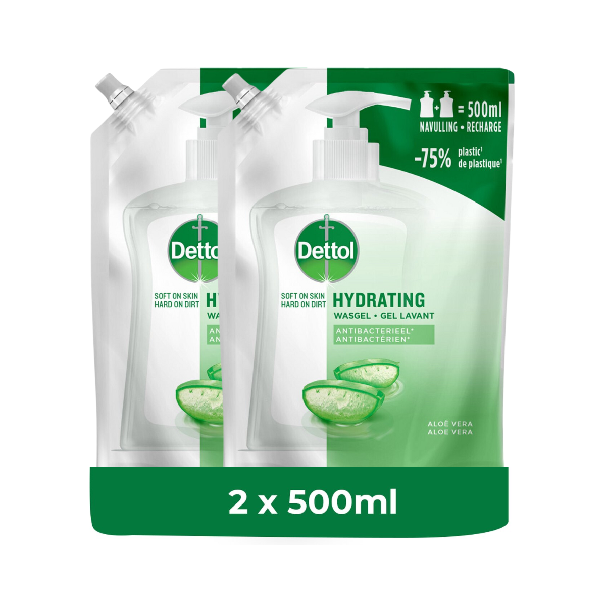 Dettol Refill Hydrating Aloe Vera 500ML  x 2