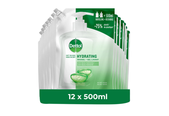 Dettol Refill Hydrating Aloe Vera 500ML  x 12