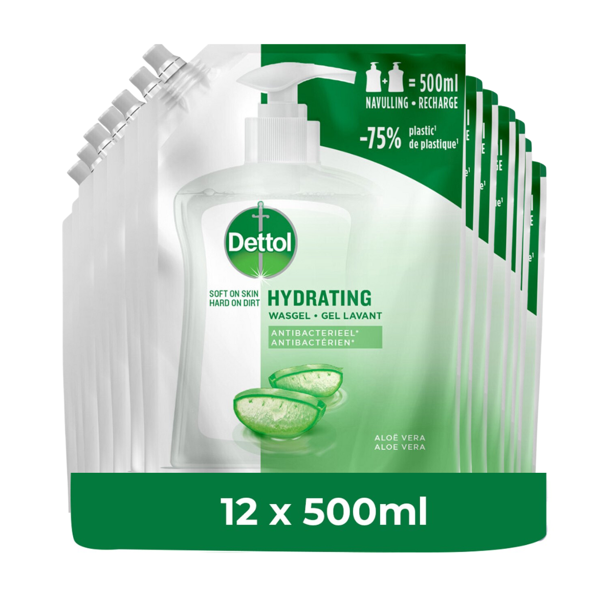 Dettol Refill Hydrating Aloe Vera 500ML  x 12
