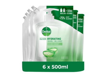 Dettol Refill Hydrating Aloe Vera 500ML  x 6