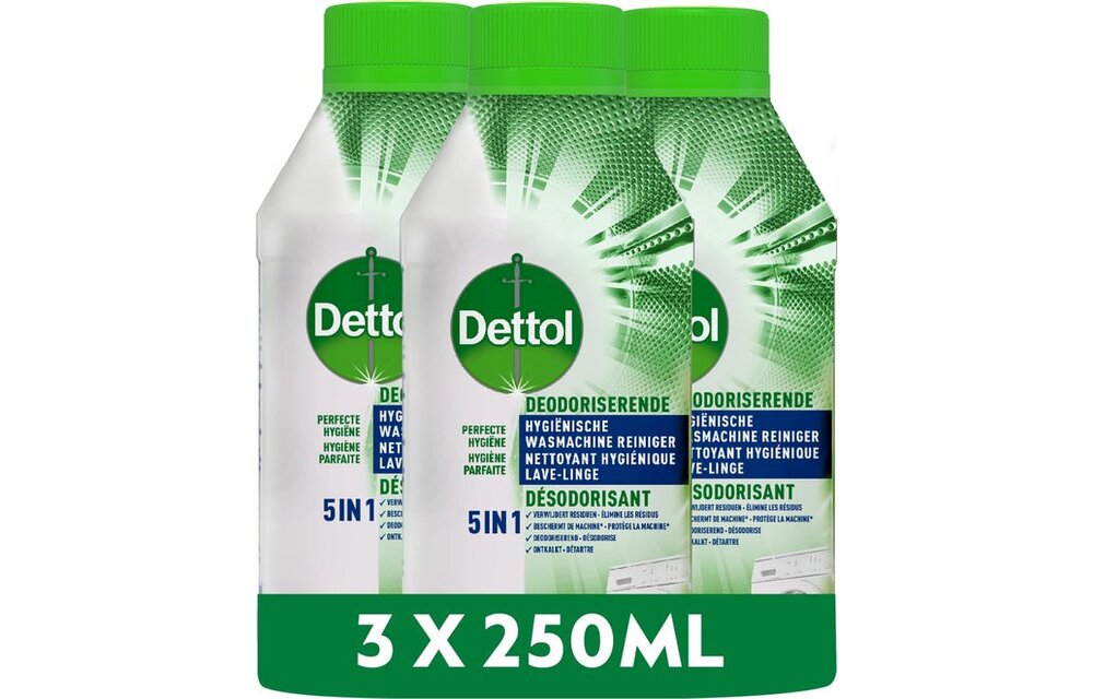 Dettol - Hygiënische Wasmachine Reiniger - 3 x 250 ml
