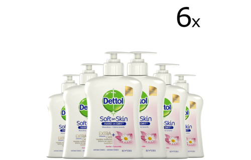 Dettol Handzeep - Extra Care Gevoelige en Normale Huid Lotus & Kamille 250ml x6