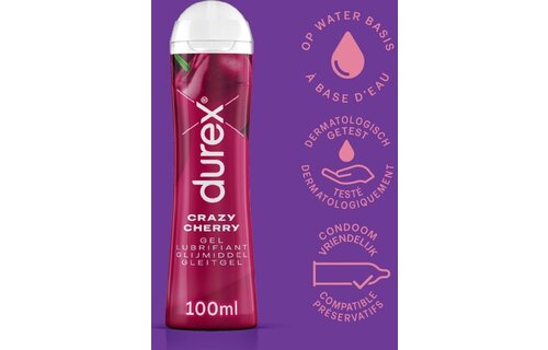 Durex - 4 Glijmiddelen en 1 Stimulerende gel - 2 in 1 Aloë Vera 200ml - 2 in 1 Sensitive - Play Tingle Gel 100ml - Crazy Cherry (Kers) 100ml - Orgasm Intense Stimulerende Gel 10ml - Voordeelverpakking