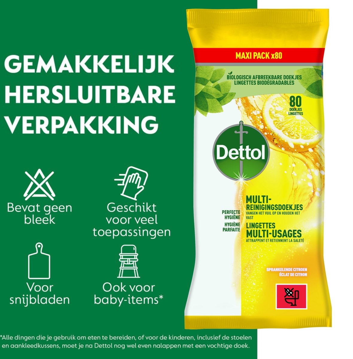 Dettol Citrus Doekjes 72st - 4 Stuks - Voordeelverpakking
