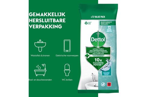 Dettol - 576 Schoonmaakdoekjes Power & Fresh - Oceaan 4x72 stuks - Citrus 4x72 stuks - Voordeelverpakking