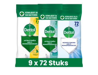Dettol - 810 Schoonmaakdoekjes Power & Fresh - Oceaan 3x80 stuks - Citrus 3x80 stuks - Citrus 3x110 stuks - Voordeelverpakking
