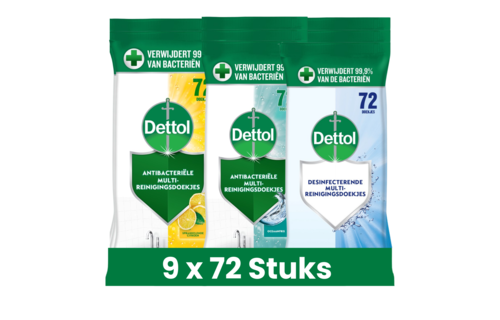 Dettol - 810 Schoonmaakdoekjes - Oceaan 3x80 stuks - Citrus 3x80 stuks - Citrus 3x110 stuks -Perfecte Hygiëne Reinigingsdoekjes - XXL Voordeelverpakking