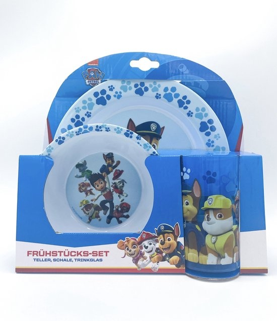 Paw Patrol 3 Delig inclusief Bord, Beker & Kom in kadoverpakking!
