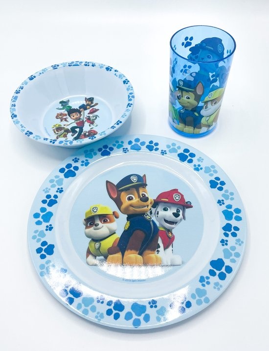 Paw Patrol 3 Delig inclusief Bord, Beker & Kom in kadoverpakking!