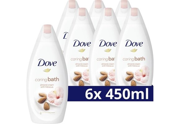 Dove Caring Bath Almond 450ML - 6 stuks - Voordeelverpakking