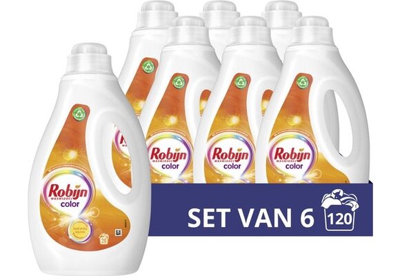 Robijn Color Vloeibaar Wasmiddel - 6 x 20 wasbeurten - Voordeelverpakking