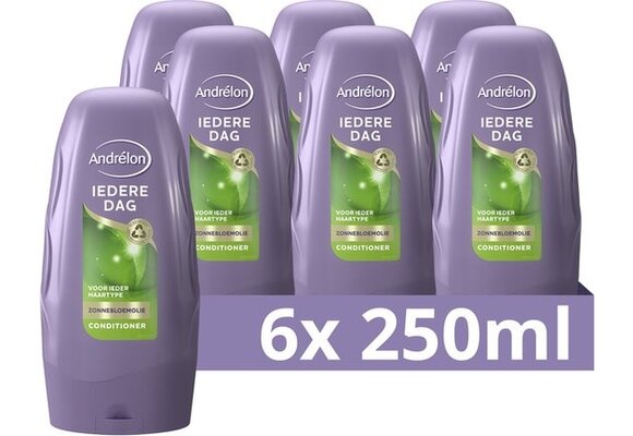 Andrélon Conditioner - Iedere Dag - verrijkt met voedingsrijke zonnebloemolie - 6 x 250 ml