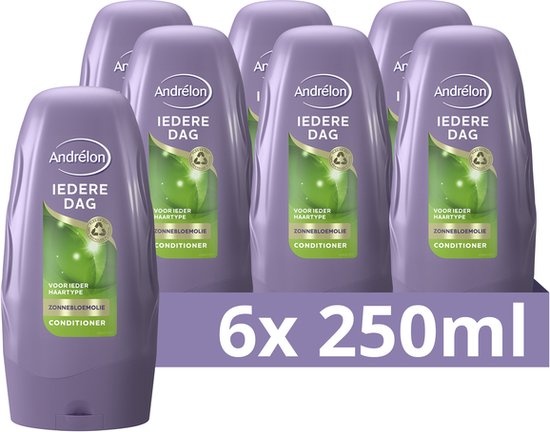 Andrélon Conditioner - Iedere Dag - verrijkt met voedingsrijke zonnebloemolie - 6 x 250 ml