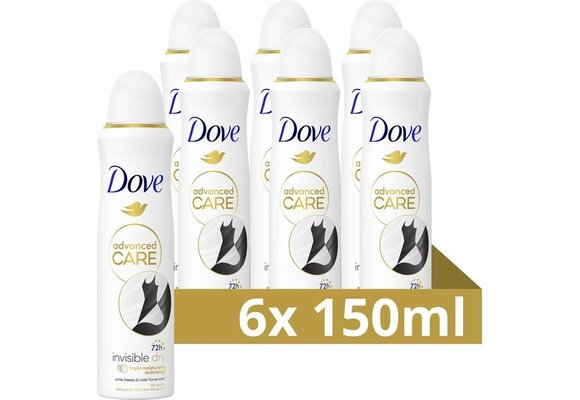 Dove Go Fresh invisible Dry 150ML - 6 stuks - Voordeelverpakking