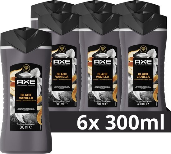 Axe Fine Fragrances Shower Gel Black Vanilla 300ml 6x