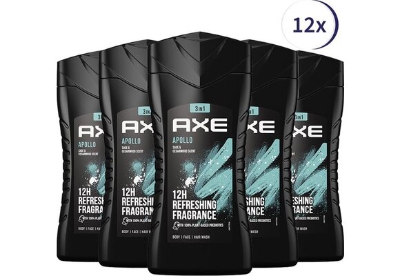 Axe Apollo Showergel - 12 x 250 ml - Voordeelverpakking