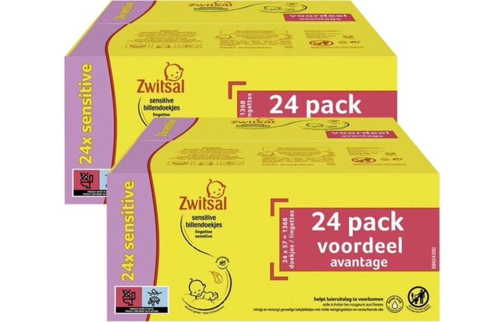 Zwitsal Sensitive Billendoekjes - 48 x 57 - 1368 stuks