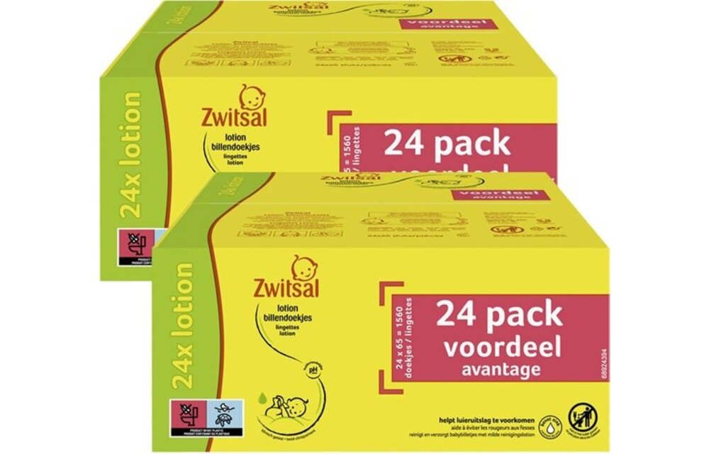 Zwitsal Lotion Billendoekjes - 48 x 65 -1560 stuks