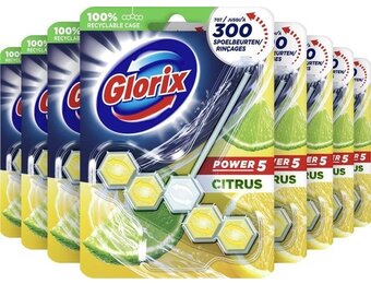 Glorix WC Blok Power Citroen - 9 Stuks - Voordeelverpakking