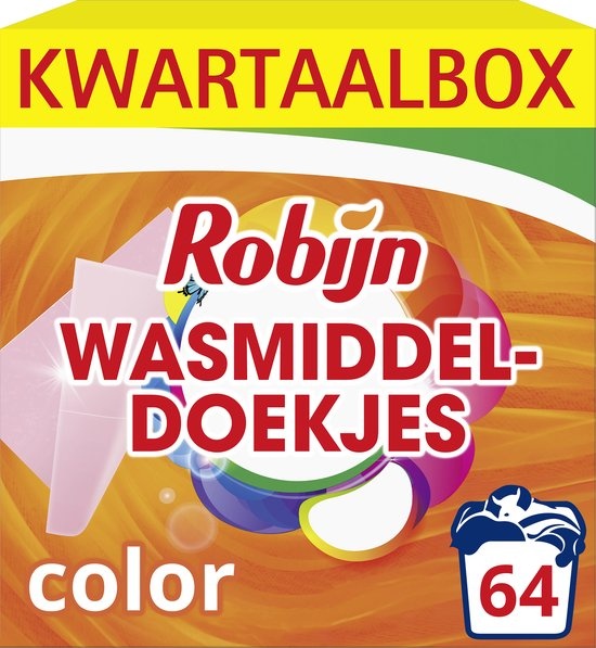 Robijn Wasmiddeldoekjes Color 16 Wasbeurten x 4