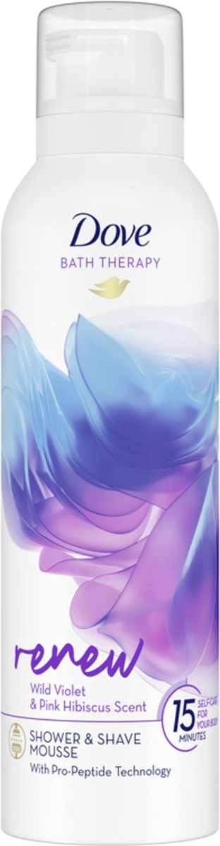 Dove Bath Therapy Douche- & Scheerschuim - Renew - met Pro-Peptide-technologie - 200 ml