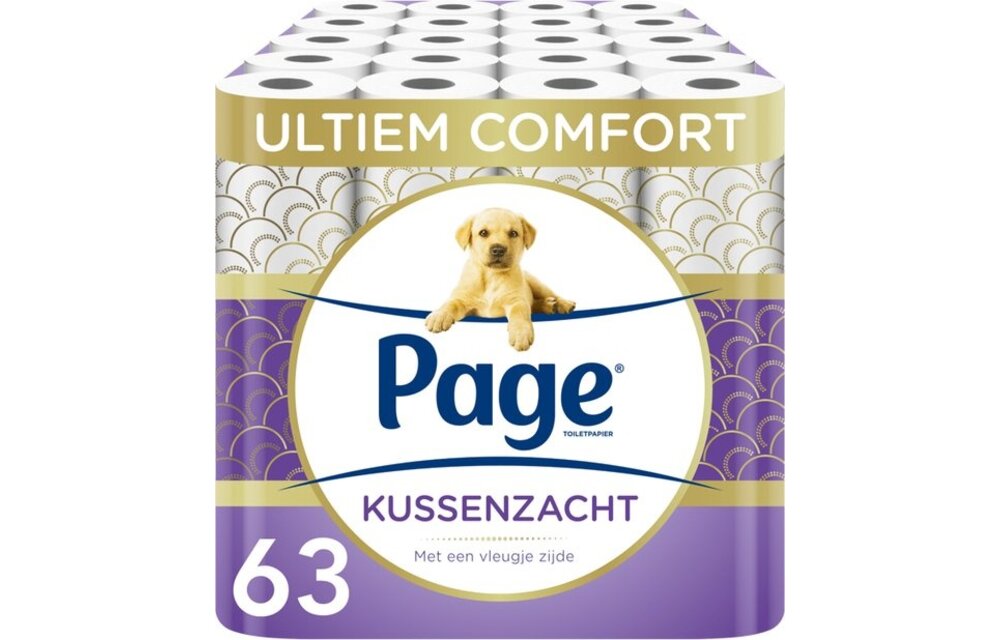 Page toiletpapier - Kussenzacht wc papier - 63 rollen (9-rol x7)