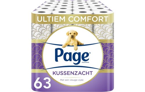Page toiletpapier - Kussenzacht wc papier - 63 rollen (9-rol x7)