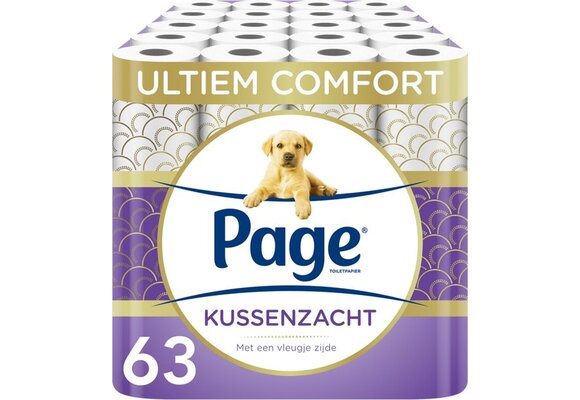 Page toiletpapier - Kussenzacht wc papier - 63 rollen (9-rol x7)